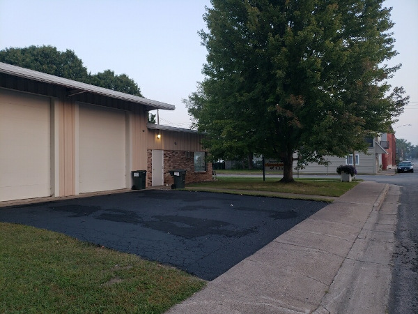 Driveway with asphalt patches
