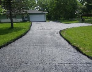 Driveway that has been sealcoated