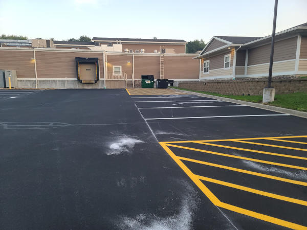 striping on a new parking lot